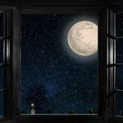 Mond im Fenster