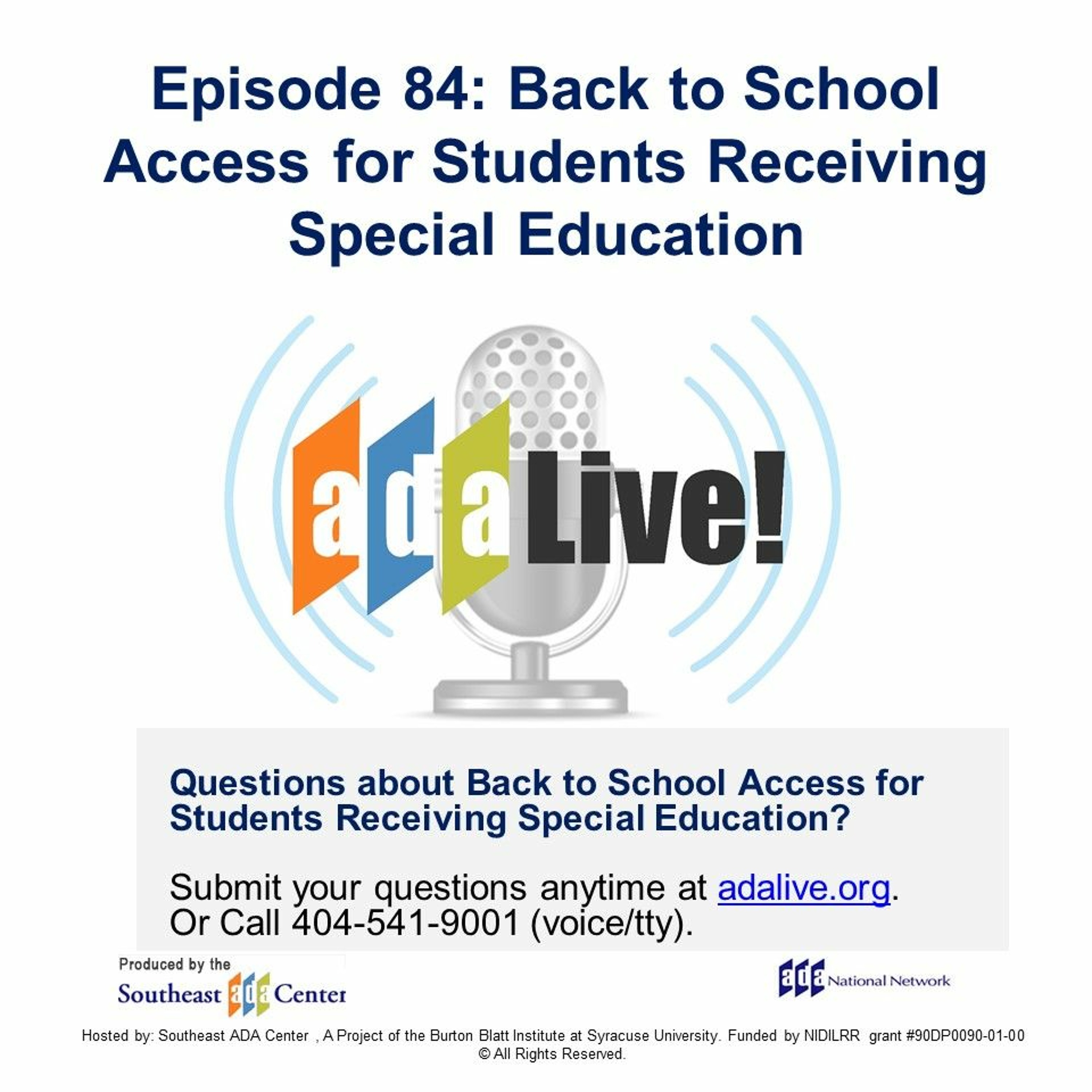 Episode 84: Back to School Access for Students Receiving Special Education episode artwork