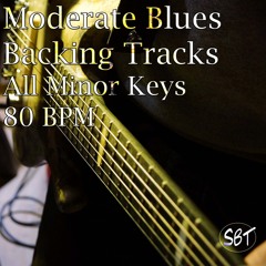 Moderate Blues Backing Track in A Minor 80 BPM