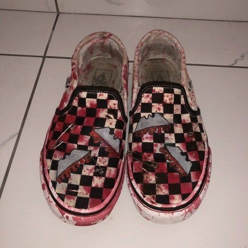 bloody checkered vans