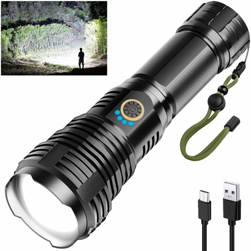 free read Rechargeable Flashlights 900000 High Lumens, High Power Led Flashlight,