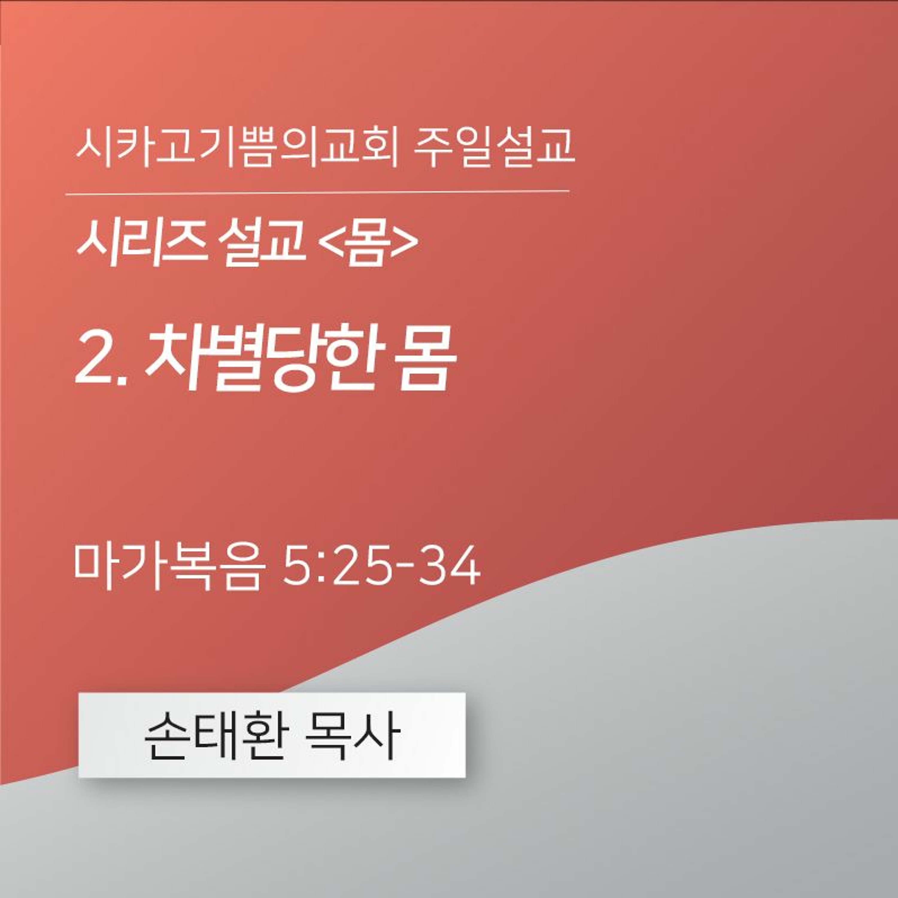시리즈 설교 <몸> 2. 차별당한 몸  | 손태환 목사 | 시카고 기쁨의 교회 - 20240121 episode artwork
