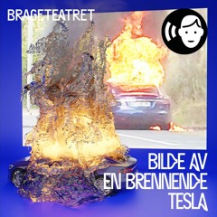 Bilde av en brennende Tesla av Fanny Vaager