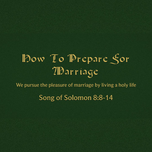 How to Prepare for Marriage (Song of Solomon 8:8-14)