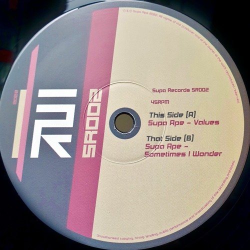 SR002 'Values / Sometimes I Wonder' OUT NOW SUPA RECS