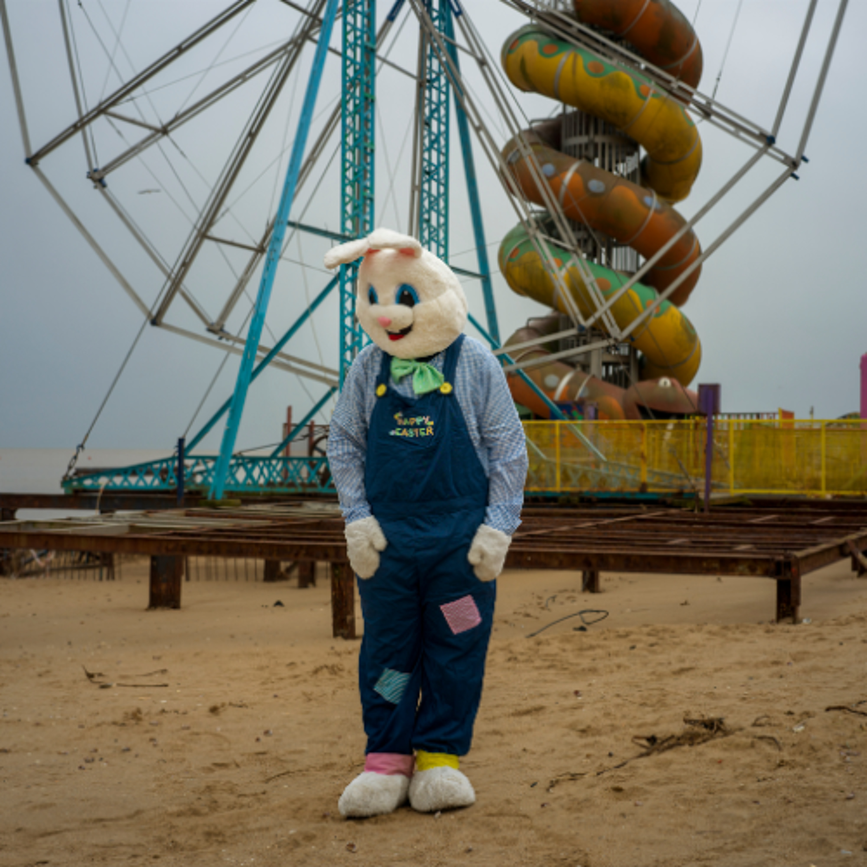 Cohen, 19, from Grimsby, in his Easter Bunny costume episode artwork