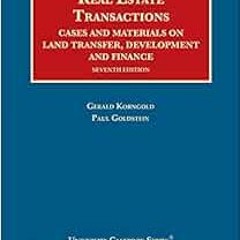 [Get] EBOOK 📮 Real Estate Transactions: Cases and Materials on Land Transfer, Develo