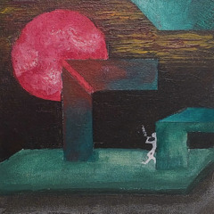 robot stamping on a human face