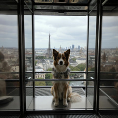 Dog in the Elevator