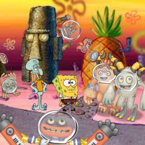 Earth Island but The Werdos are Spongebob and Squidward