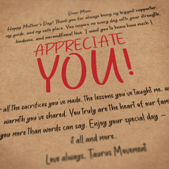 APPRECIATE YOU - TAURUS MOVEMENT MOTHERS' DAY  MIX