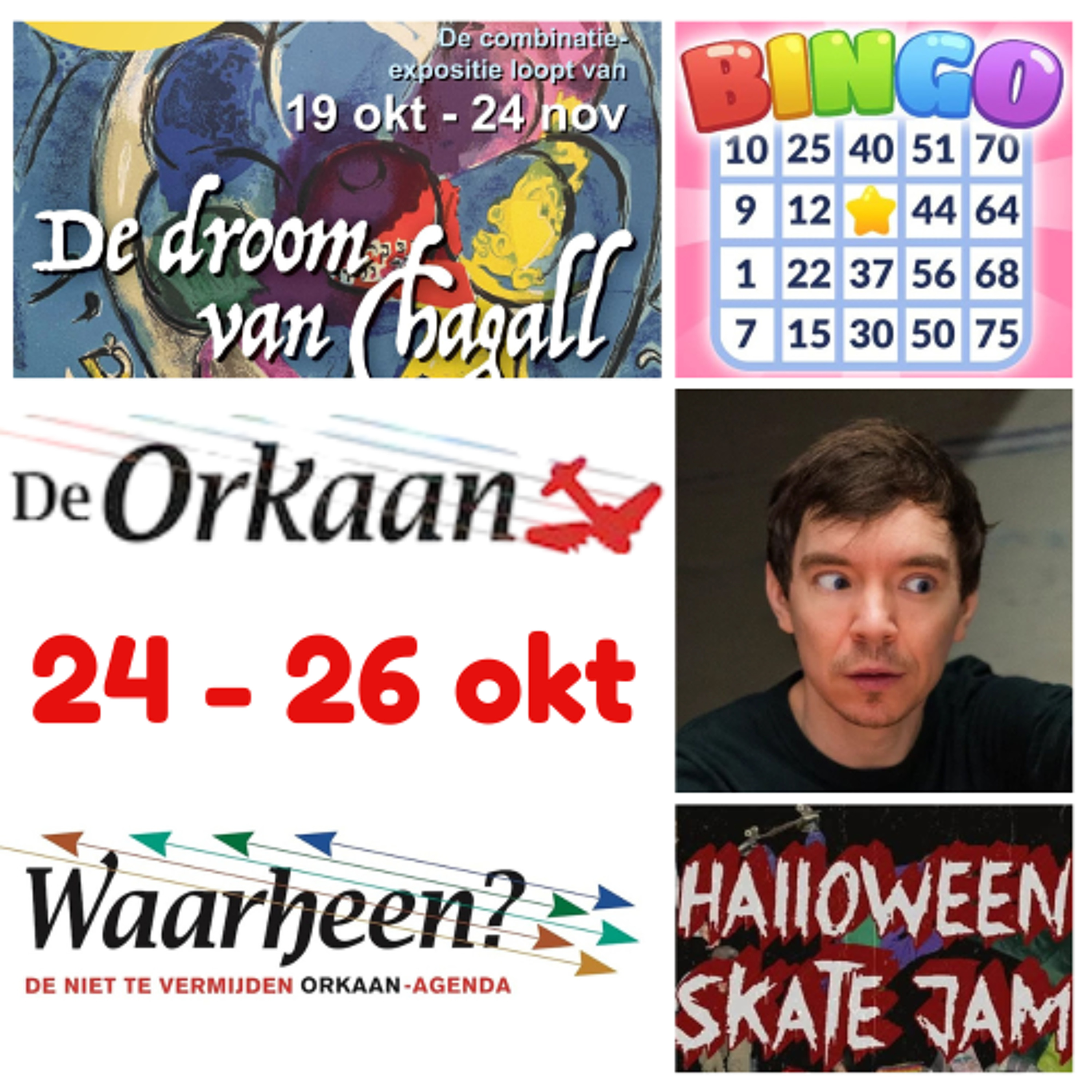 Waarheen - Zaanse uitgaanstips van De Orkaan (24 - 26 oktober)