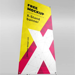 Banner Mit Halber Seitenansicht Mockup Free Kostenlos Downloaden