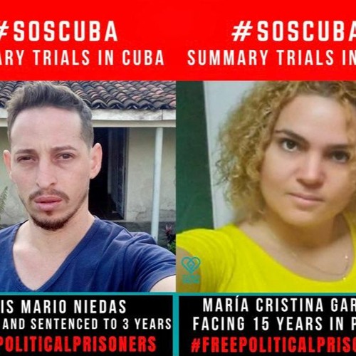 Orando por prisioneros cubanos del 11J: María Cristina Garrido y Luis Mario Niedas
