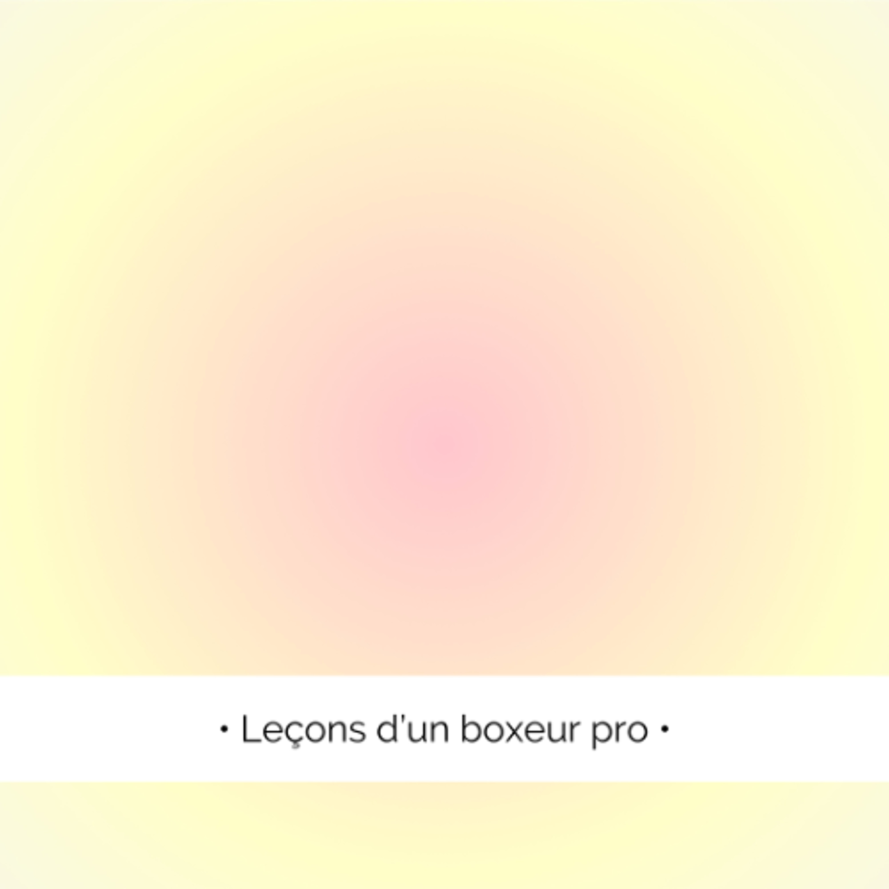 ✨  Leçons d'un boxeur pro