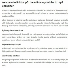 welcome to linktomp3: the ultimate youtube to mp3 converter!
