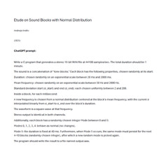 Etude on Sound Blocks with Normal Distribution