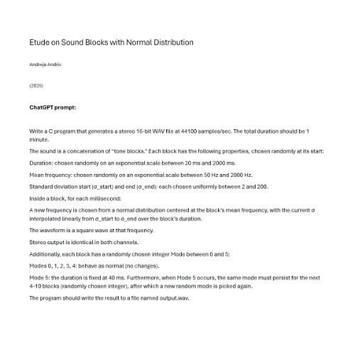Etude on Sound Blocks with Normal Distribution