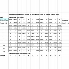 Study, 12 Tone, #3 for Piano