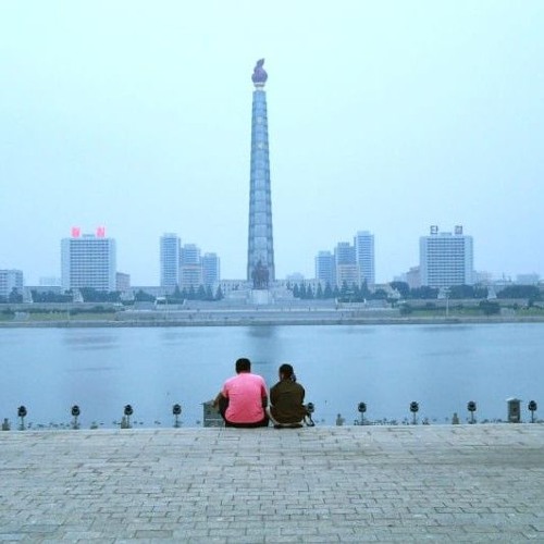 North Korea Morning Music in front of Pyongyang Station