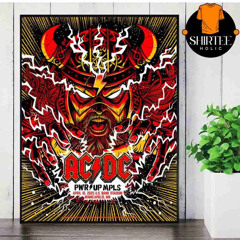 AC DC Power Up Tour 2025 Event Poster At US Bank Stadium Minneapolis MN On April 10th 2025 Wall Decor Poster Canvas