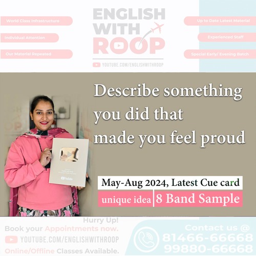 Describe Something You Did That Made You Feel Proud Cue Card (English with roop)