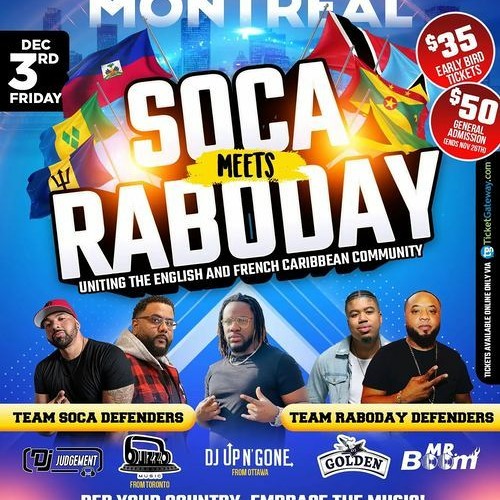 Soca Meets Raboday - Dec 3rd MTL & Dec 4th Ottawa