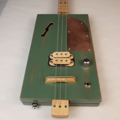 Green 3 String Humbucker Cigar Box Guitar CBG #2602