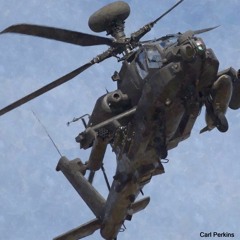 Apache AH64D helicopter - firing chain gun