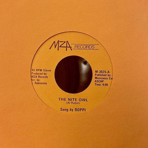 "Night Owl" 7” Creepy Exotica by Boppy on MZA USA, 1970s probably