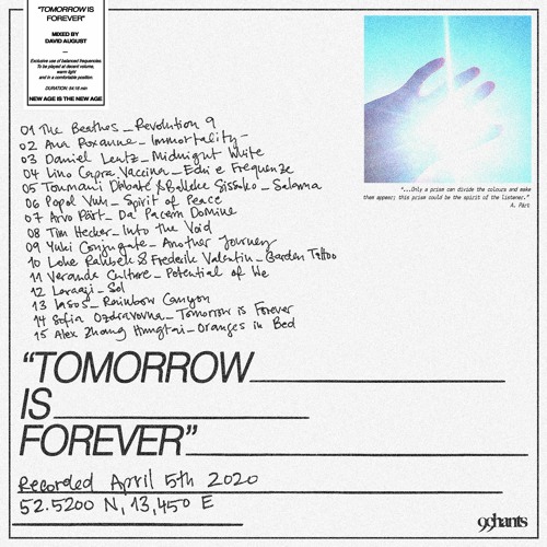 "TOMORROW IS FOREVER" - mixed by David August - April 5th 2020