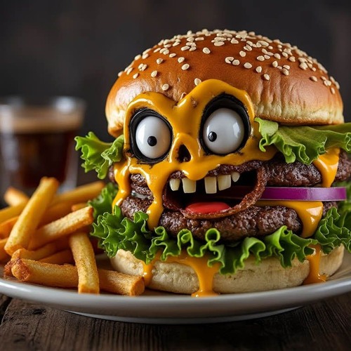 Evil Burga with Horro Fries