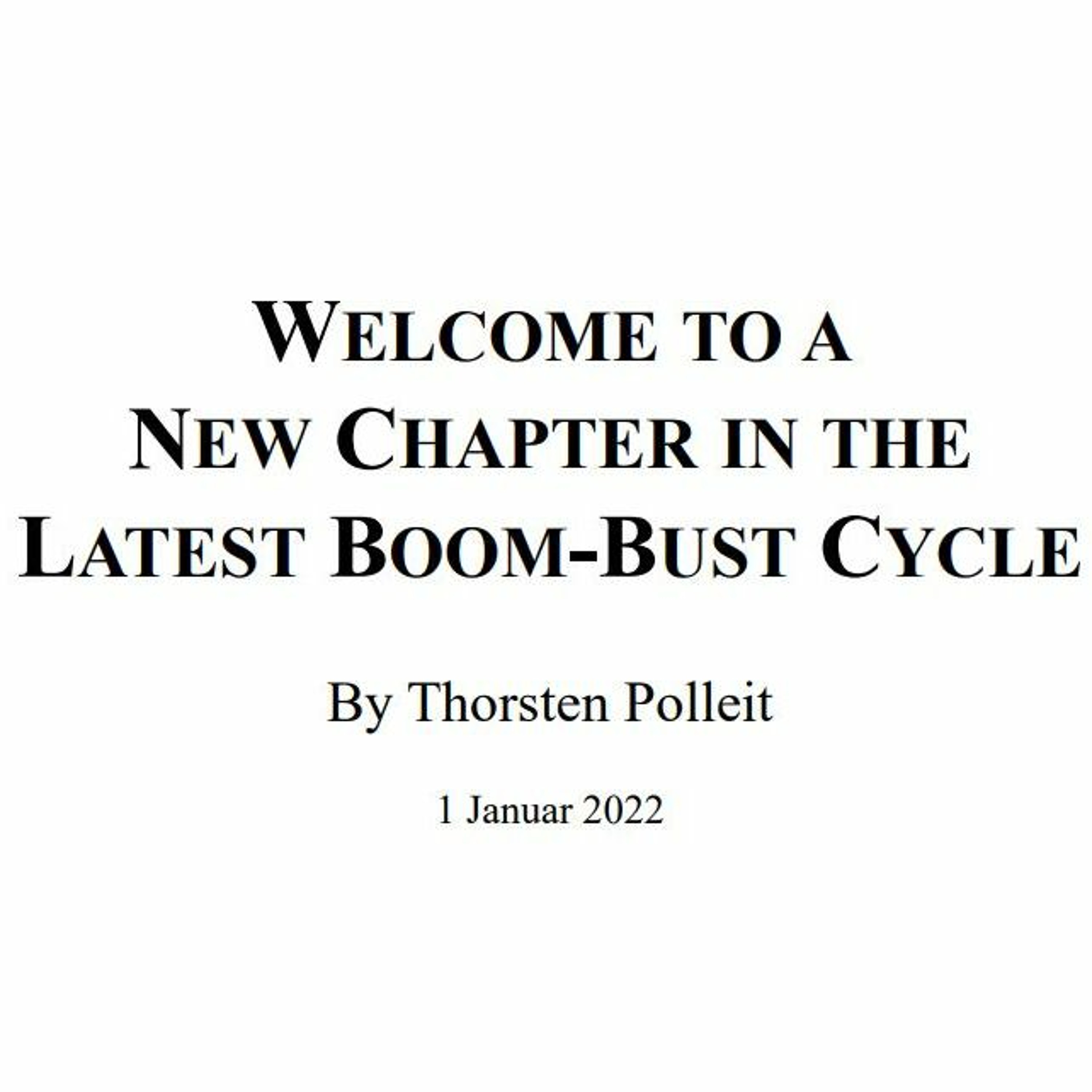 Welcome to a New Chapter in the Latest Boom-Bust Cycle
