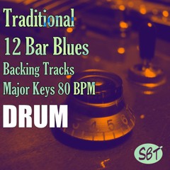 12 Bar Blues Drum Backing Track A Major 80 BPM