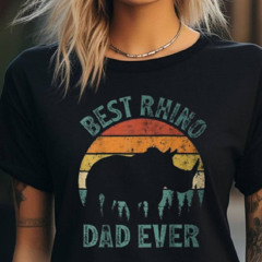Rhino Vintage Best Rhino Dad Ever Father's Day T Shirt