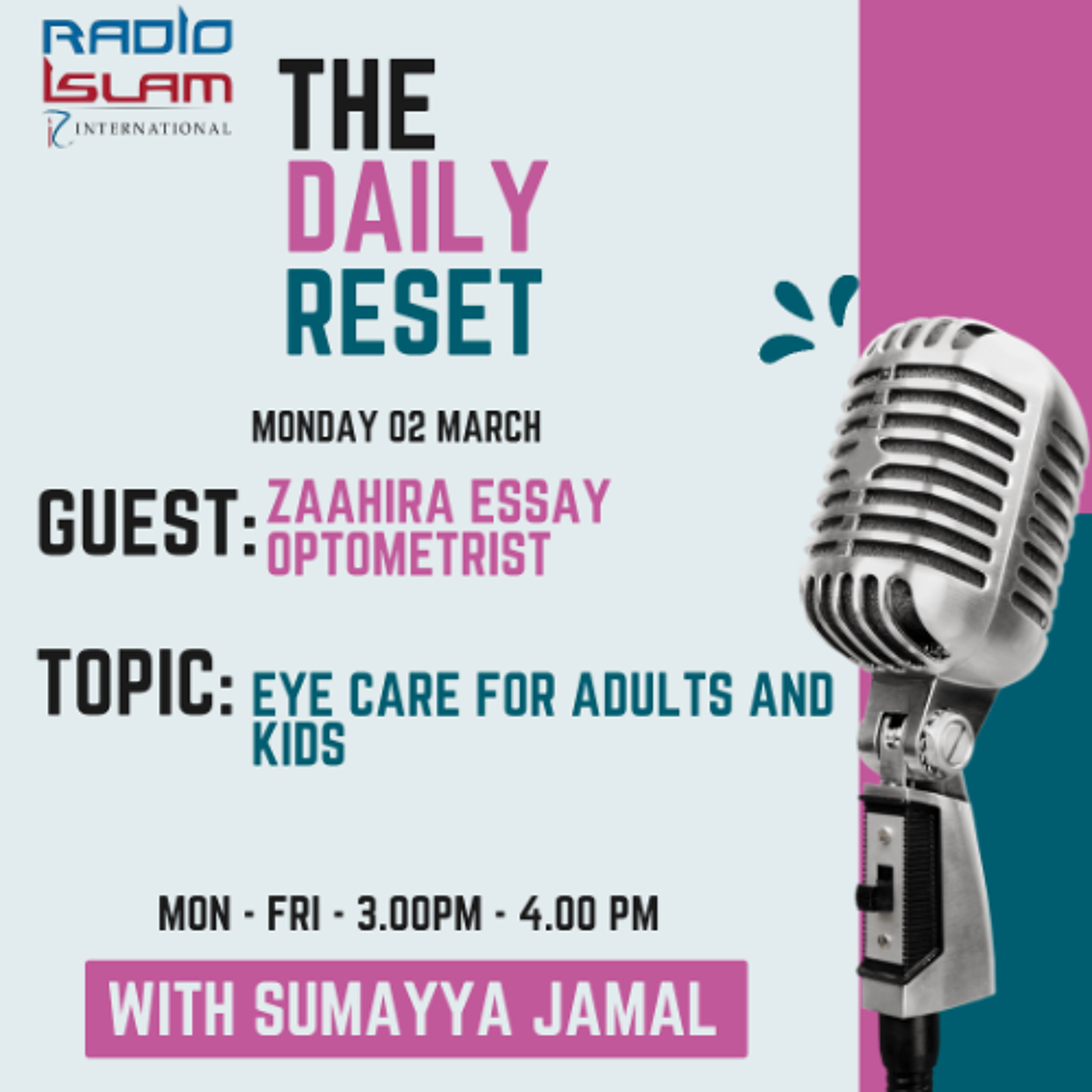 Eyecare for adults and kids    Guest: Zaahira Essay