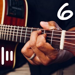 Acoustic guitar single picking 6th E string. Royalty free sound recording. Download wav file.