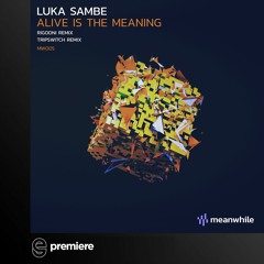 Premiere: Luka Sambe - Alive Is The Meaning (Original Mix) - Meanwhile