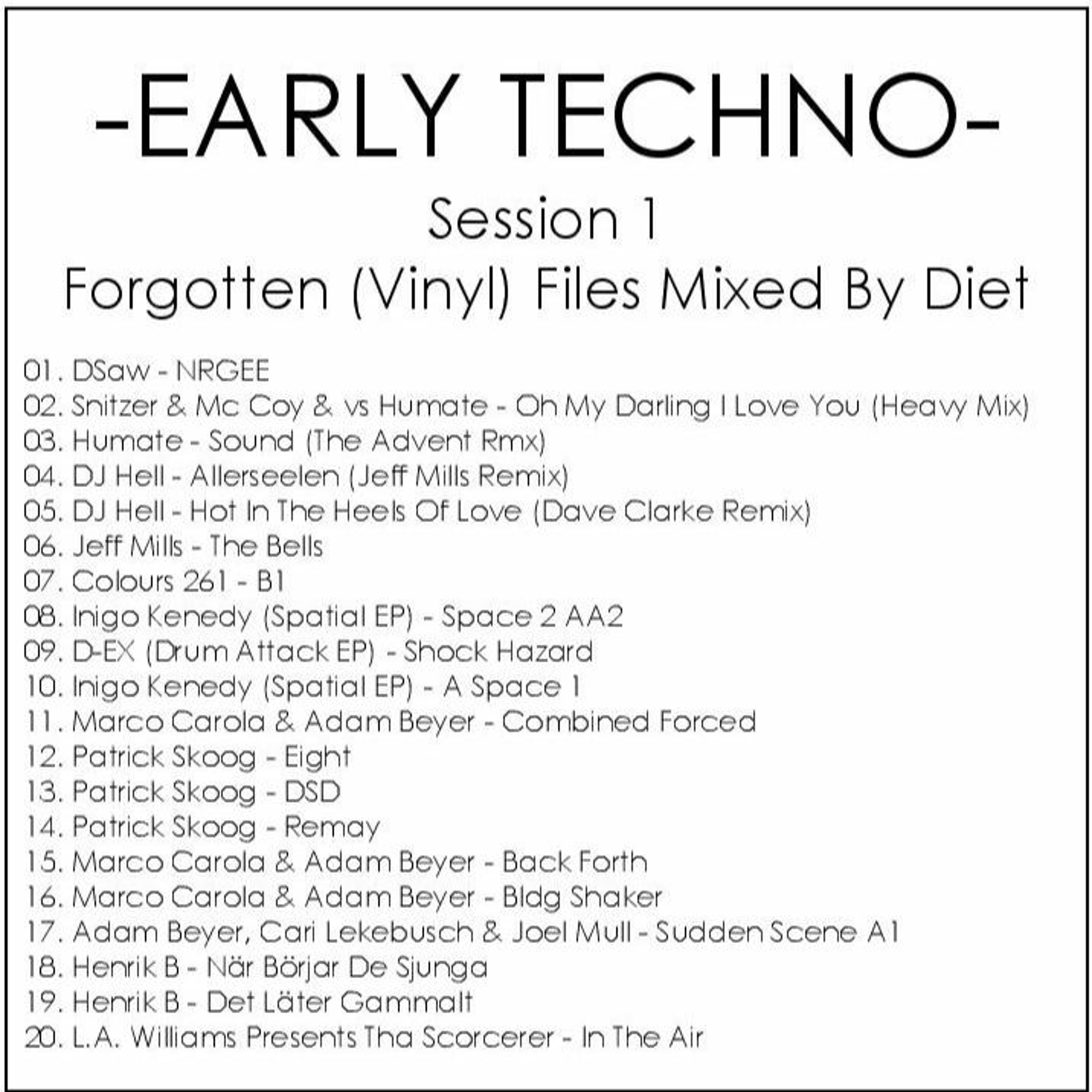 -EARLY TECHNO- Session 1 - Forgotten (Vinyl) Files Mixed By Diet episode artwork
