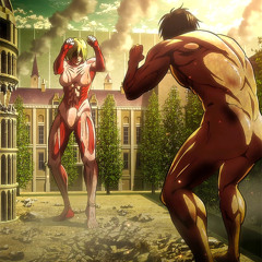 Female Titan vs Attack Titan forest theme