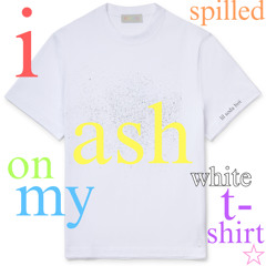 i spilled ash on my white t-shirt☆ w/ lil soda boi
