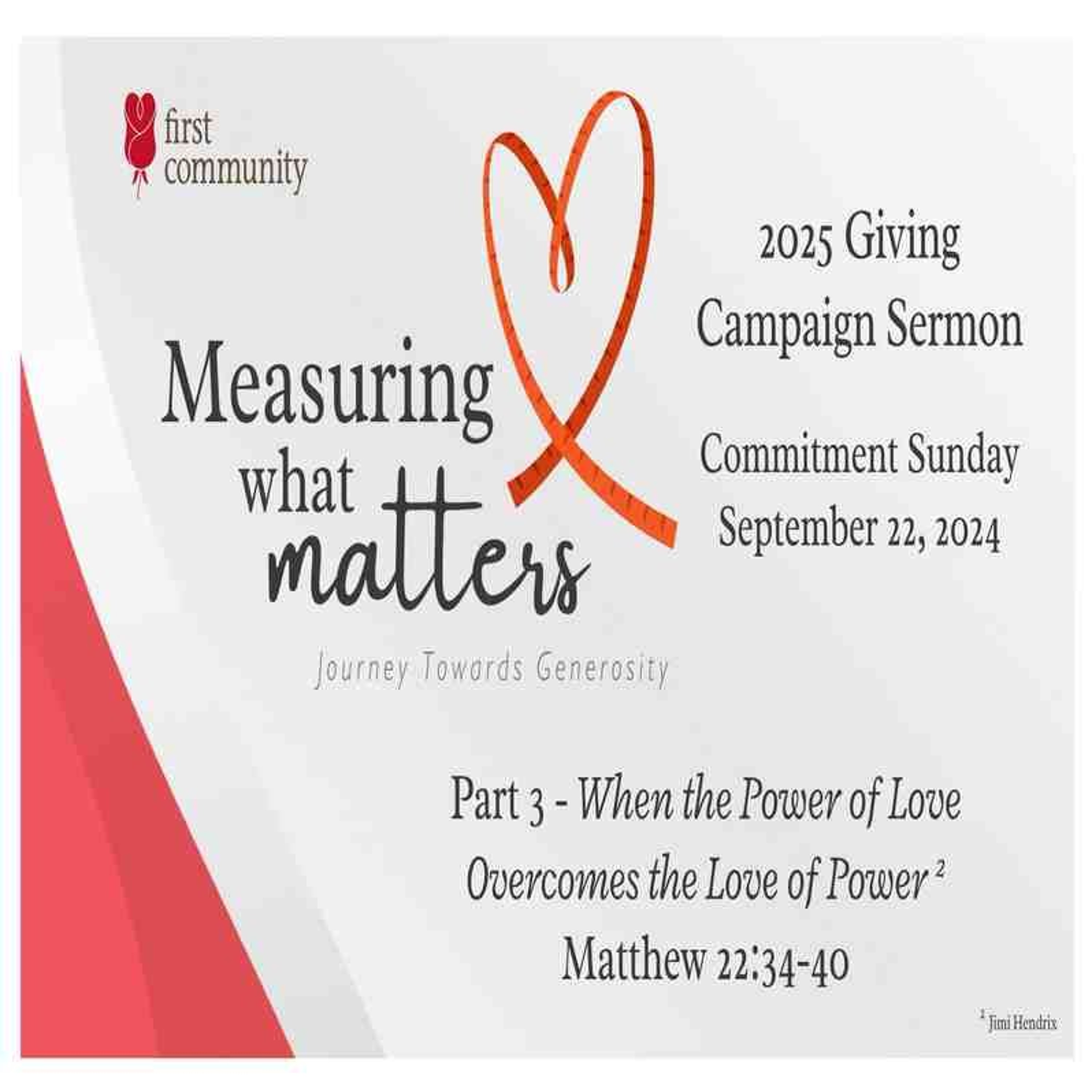 First Community Church 09.29.24 Glen Miles -Sermon Part 3 When the Power of Love Overcomes ... episode artwork