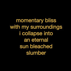 momentary bliss with my surroundings, i collapse into an eternal sunbleached slumber // demo