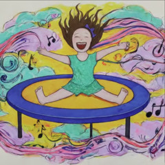 Jumping on the trampoline, reaching for the sky