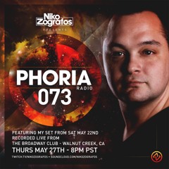 Niko Zografos - Phoria Radio 73 (Live from Broadway Club Walnut Creek, CA)