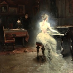 The Pianist ( an original poem published by Dark Poets Club)  artwork "Spirit" by George Roux 1885