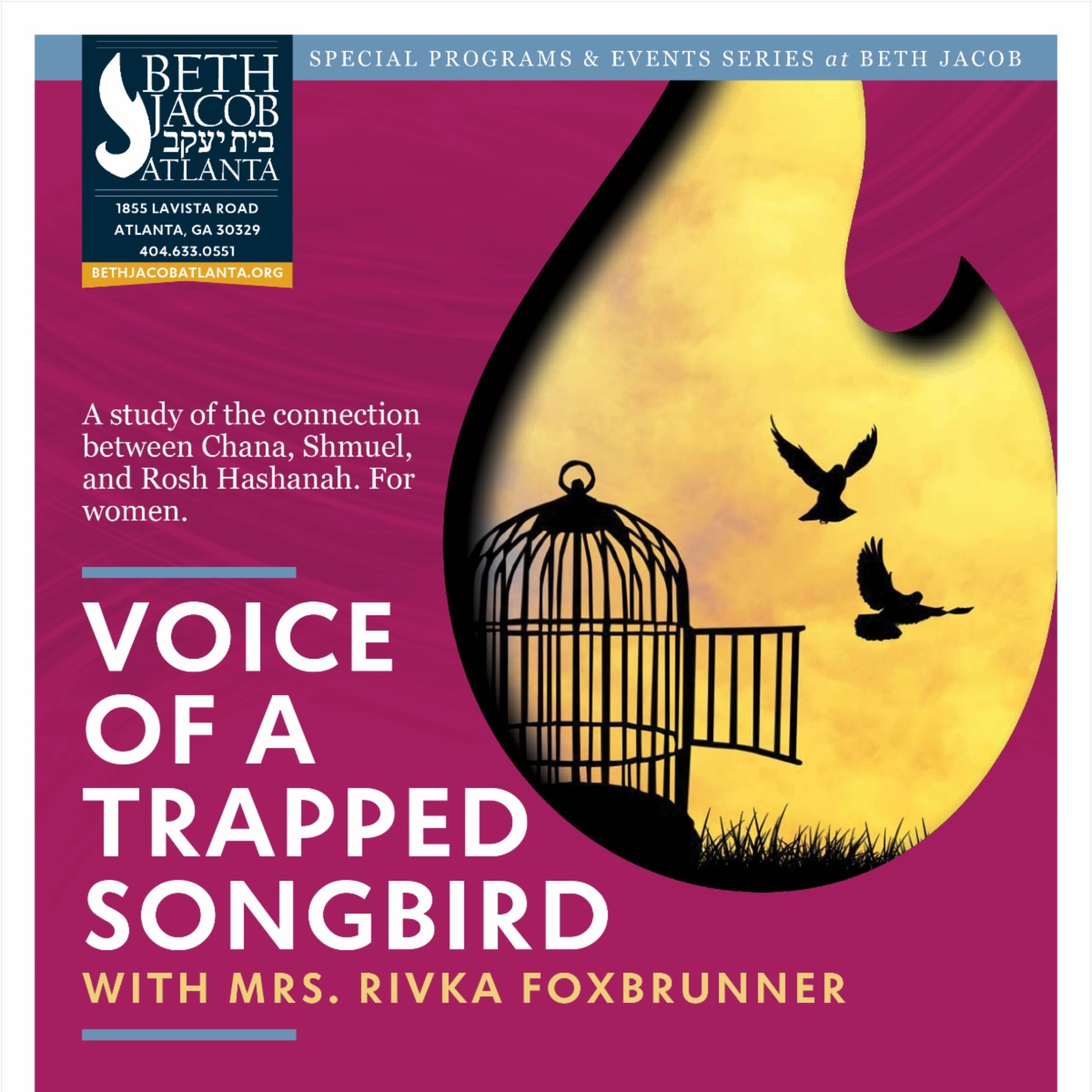 Women's Shiur - Rosh Hashana and the Voice Of A Trapped Song Bird episode artwork