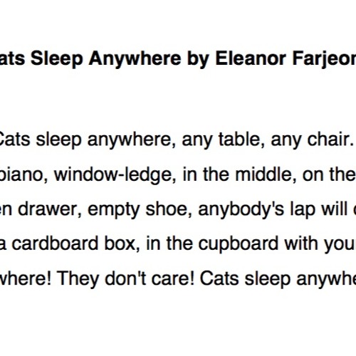 Cat poem by eleanor farjeon explanation infoupdate