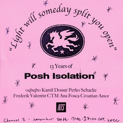 13 Years of Posh Isolation w/ Schacke - 20th November 2022