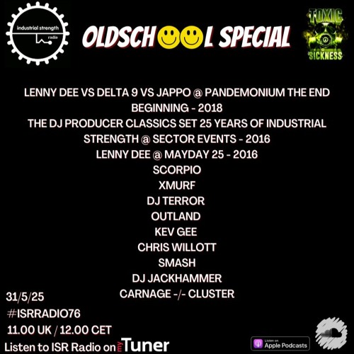 CARNAGE -:- CLUSTER / ISR RADIO #76 OLDSCHOOL SPECIAL ON TOXIC SICKNESS / MAY / 2025